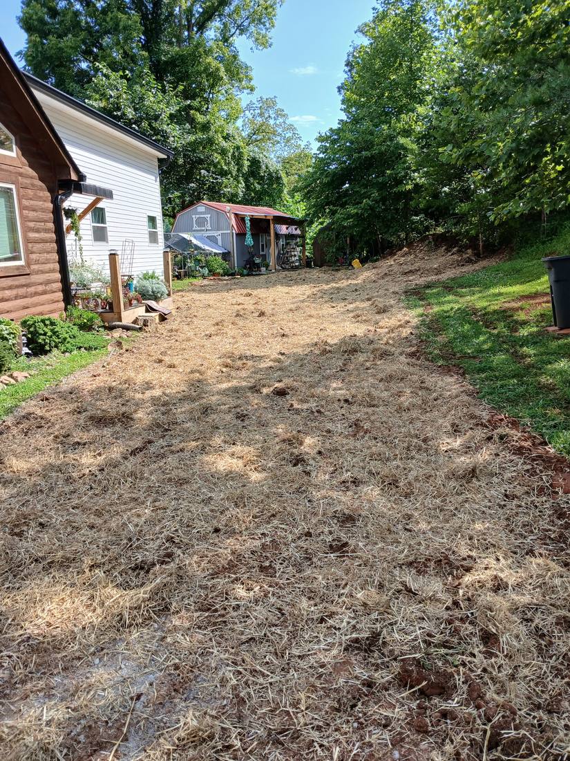 Cleared and mulched hillside after land clearing work in Campbell County, TN